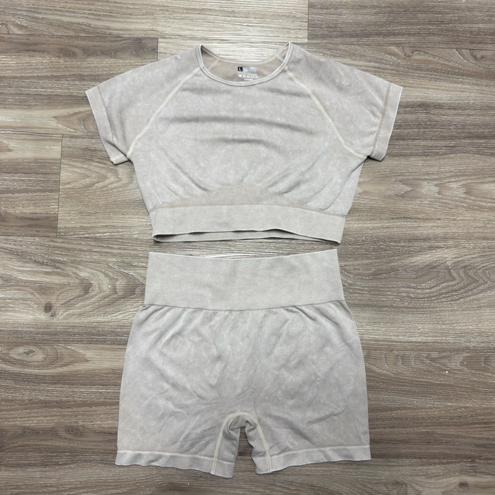 Amazon Women's Beige Workout Set